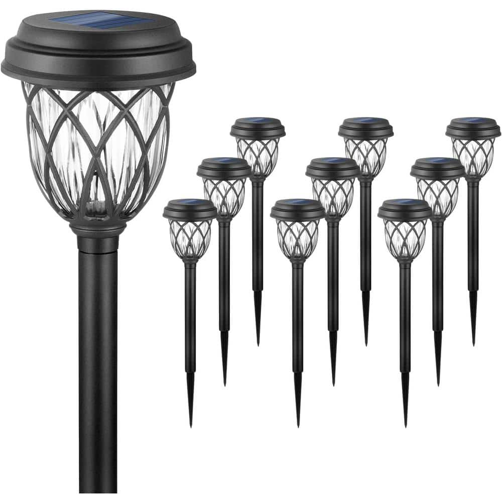 Solar Lights Outdoor Garden Pathway Solar Powered Yard Lights (10-Pack)