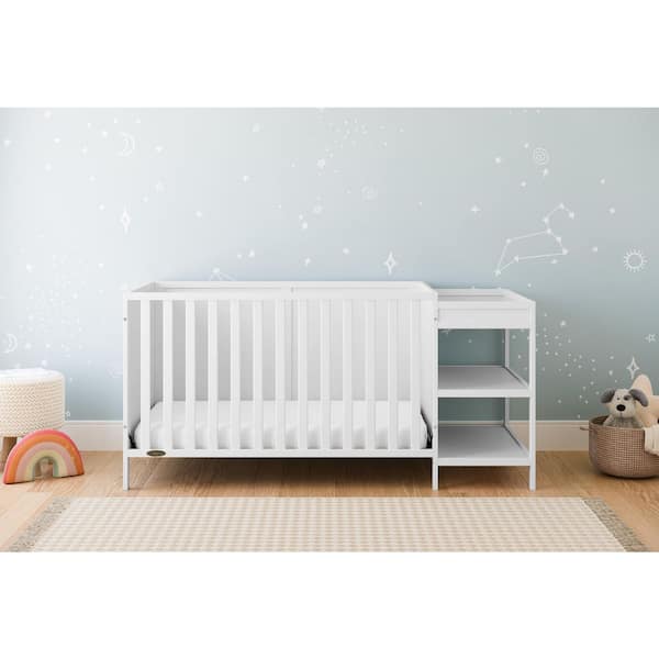 Theo White 5-in-1 Convertible Crib and Changer