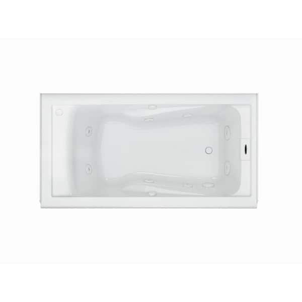 American Standard Evolution 32-in x 60-in White Acrylic Hourglass Alcove  Whirlpool Tub (Right Drain) in the Bathtubs department at