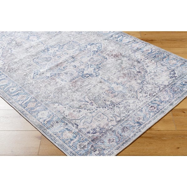 Georgina Dark Blue/Gray 7 ft. x 9 ft. Traditional Indoor Area Rug