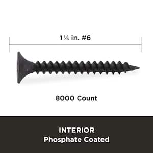 #6 1-1/4 in. ProFit Phillips Bugle-Head Fine Thread Drywall Screws (8000-Pack)