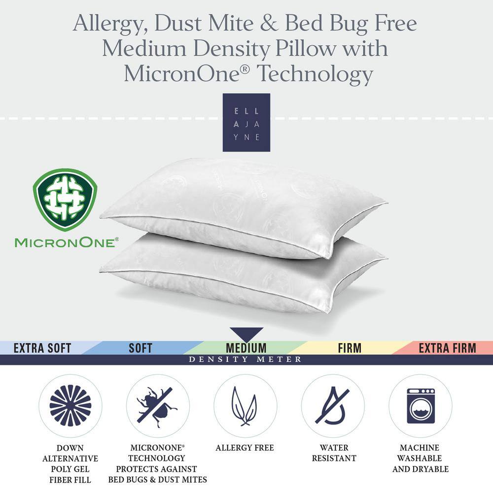 Standard Size White Hypoallergenic Polyester Pillow Set