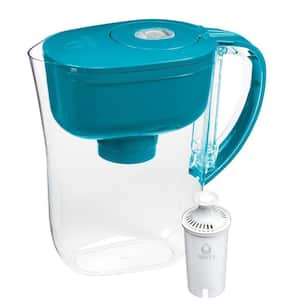 Small 6-Cup Water Filter Pitcher with SmartLight Change Indicator, Last 2-Months, BPA-Free in Turquoise
