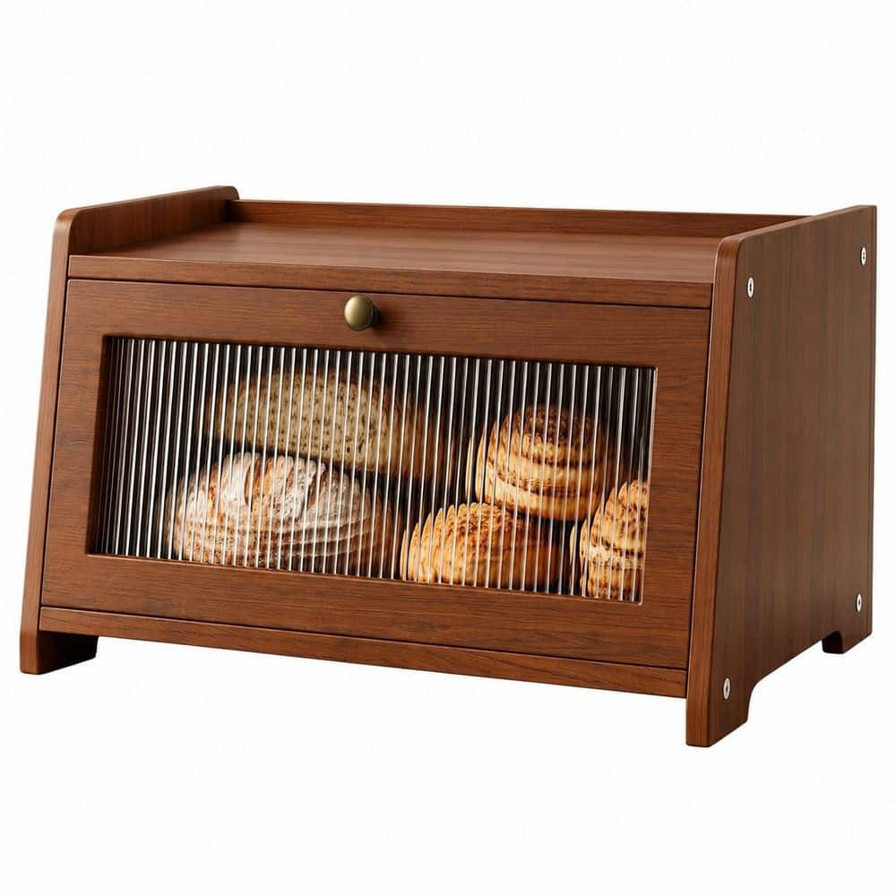 1 Piece Pine Wood Bread Box with Clear Acrylic View Window and Magnetic Door for Kitchen Countertop price history on PriceWatchPro