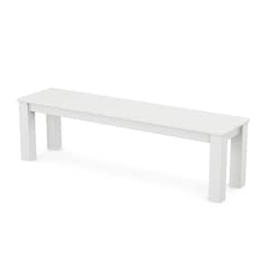 Parsons Classic White HDPE Plastic Outdoor 60 in. Bench