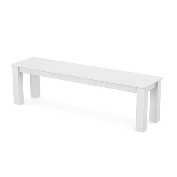 Trex Outdoor Furniture Parsons Classic White HDPE Plastic Outdoor 60 in. Bench