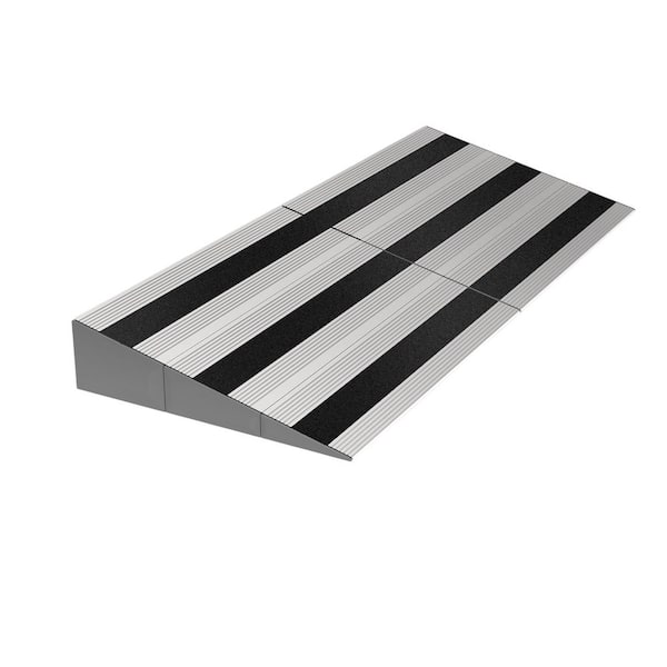 3 in. Rise Wheelchair Ramp for Home Steps, Aluminum Door Curb Ramp for Scooters Power Chairs Cars 1100 lb. Load Capacity