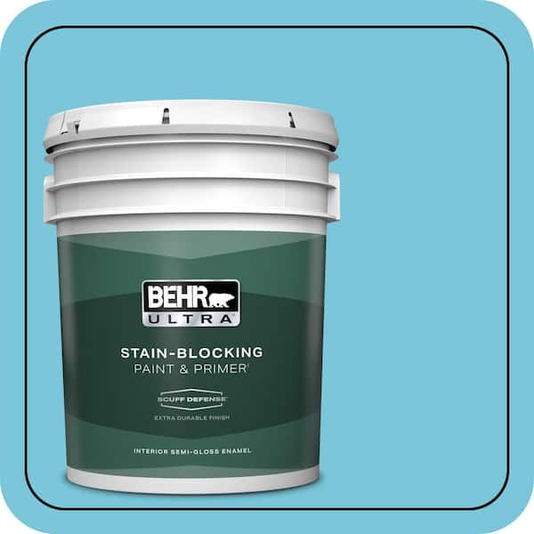 BEHR ULTRA 5 gal. #520B-4 Water Flow Extra Durable Semi-Gloss Enamel Interior Paint & Primer