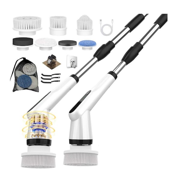 LAIFUCAM Cordless Spin Scrubber with 7 Brush Heads 41-48in Telescopic ...