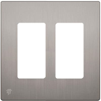 135761 Basic Stripe Black & Satin Nickel Switch GFCI Cover Wall Plate