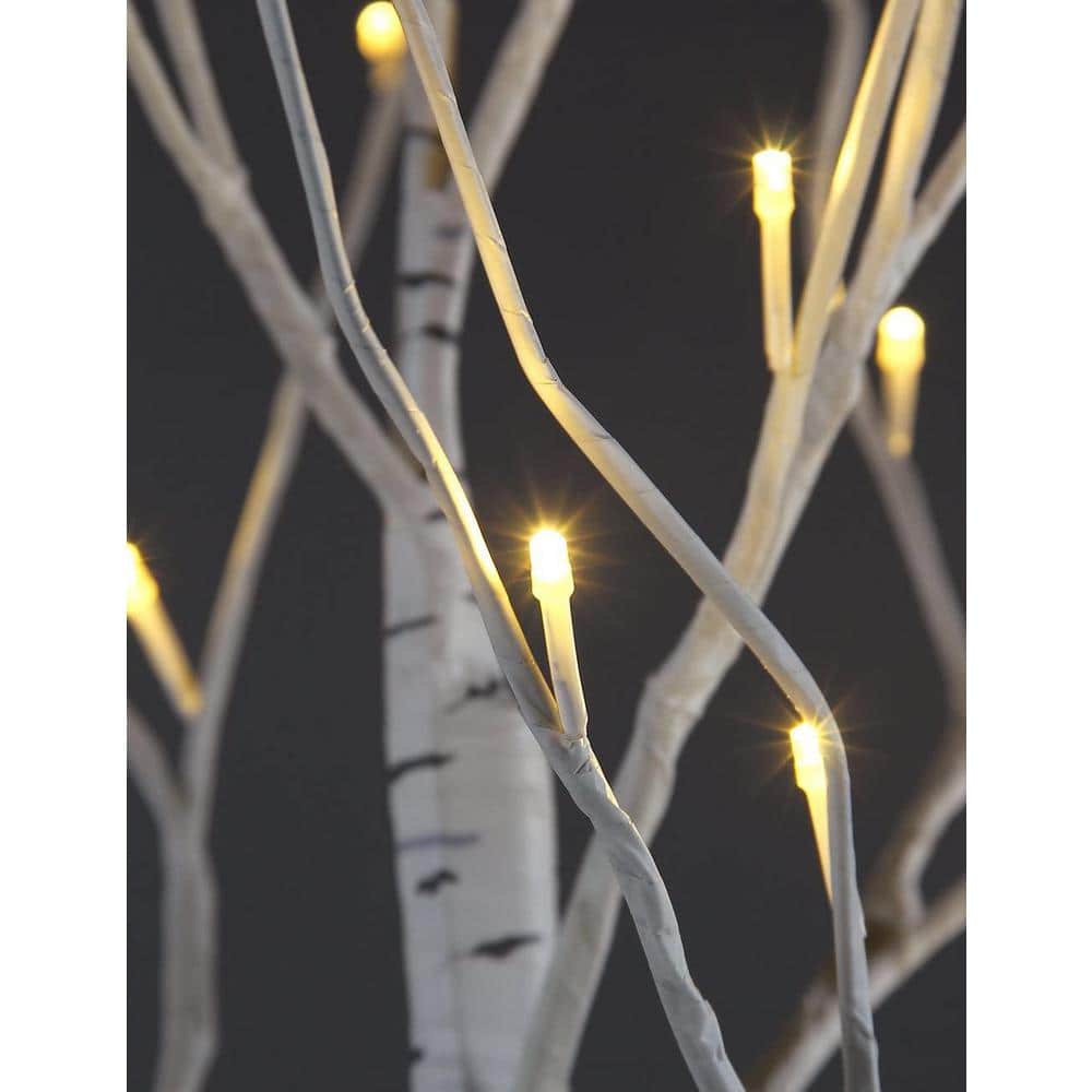 8-Foot Pre-Lit White Birch LED Christmas Tree Set