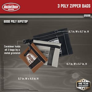 Multi-Color Zipper Tool Bag (3-Pack)