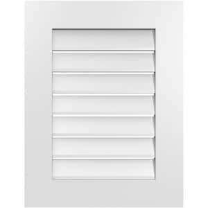 20 in. x 26 in. Vertical Surface Mount PVC Gable Vent: Functional with Standard Frame