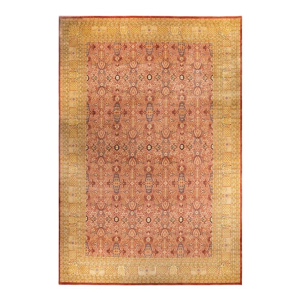 Mogul One-of-a-Kind Handmade Orange 18 ft. 1 in. x 12 ft. 3 in. Indoor Area Rug