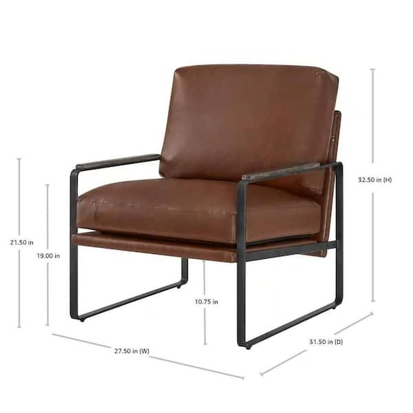 StyleWell Modern Espresso Brown Rawhide Upholstered Accent Chair with  Gunmetal Metal Frame (28 W) KW-AKSP20-HS01 - The Home Depot