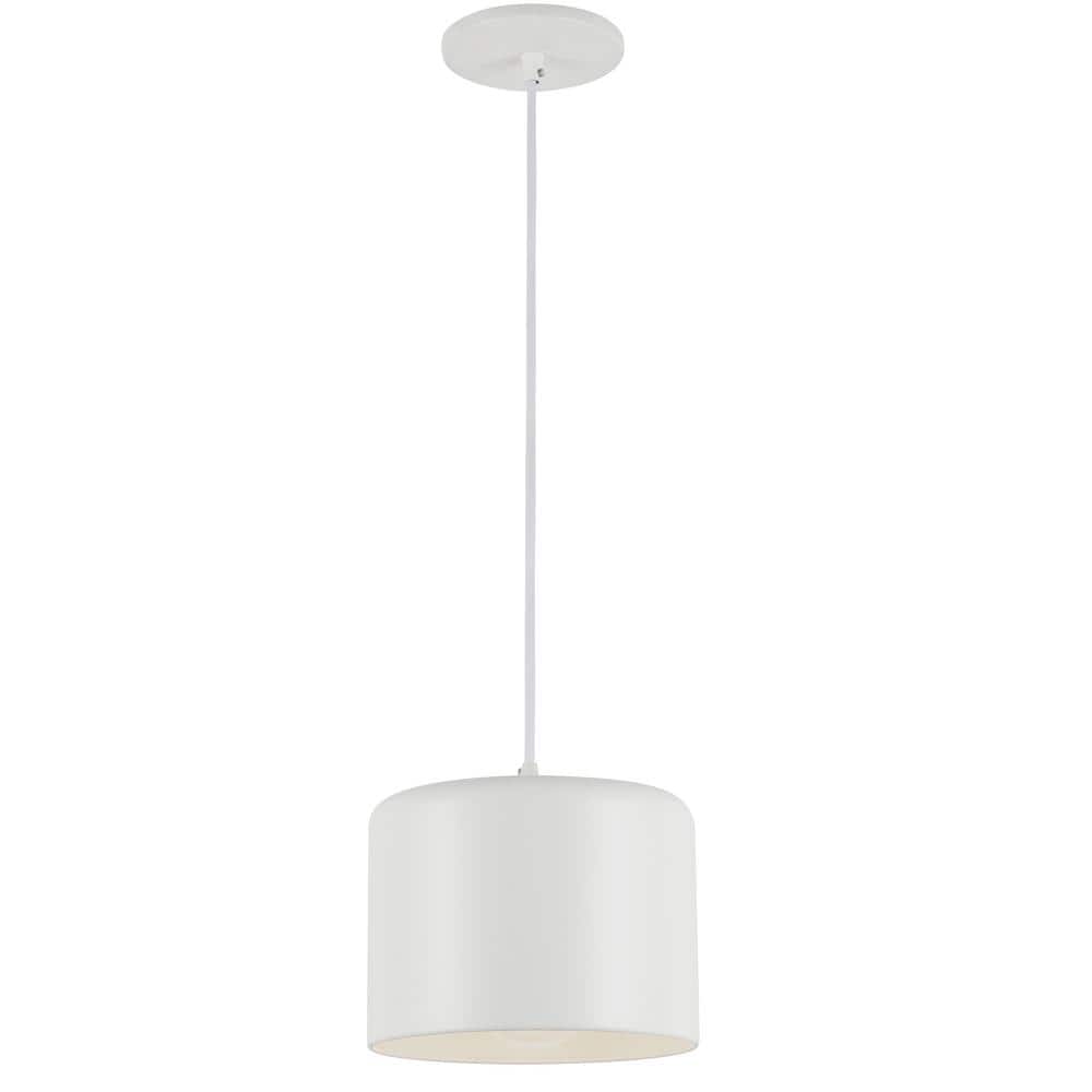 Emilia 1 Light Pendant with Matte White Shade