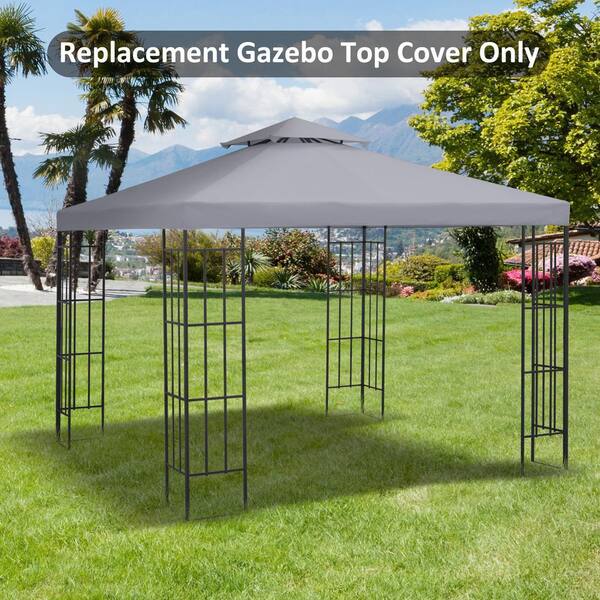 ToolCat Light Gray Gazebo Replacement Canopy 2-Tier Top UV