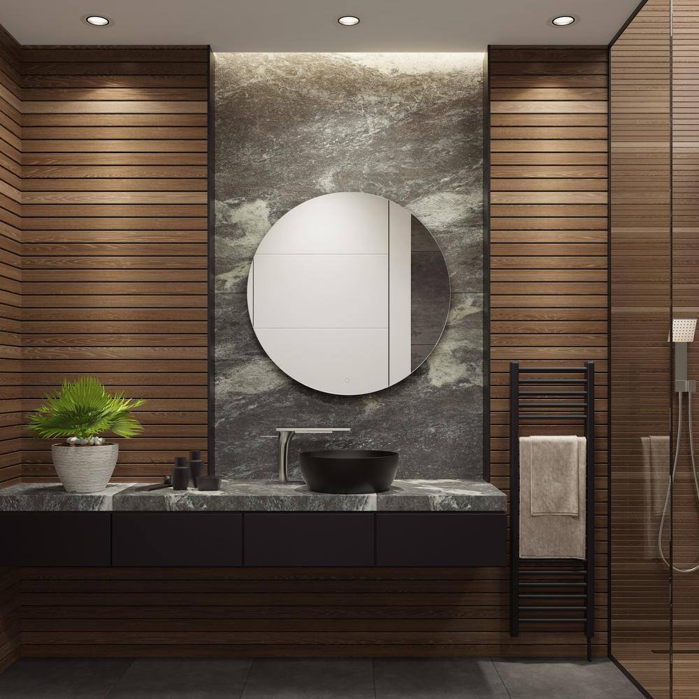 Ashden 36" Round Frameless LED Backlit Wall Mirror