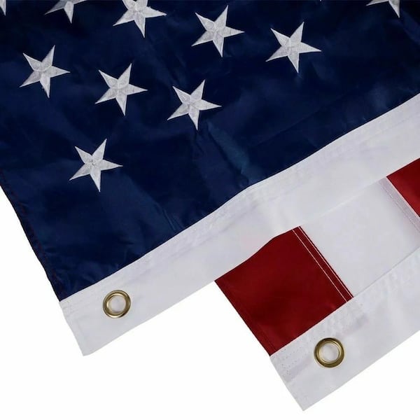 Afoxsos ft. x ft. American Flag Outdoor Heavy-Duty Embroidered Stars USA  Flag Sewn Stripes Fade Resistance Brass Grommets HDDB510-5X8 The Home  Depot
