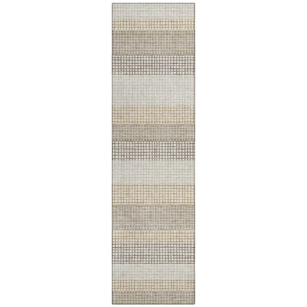 Chantille Machine Washable Indoor/Outdoor Abstract ACN2530 Ivory 2 ft. x 7 ft. Runner Rug