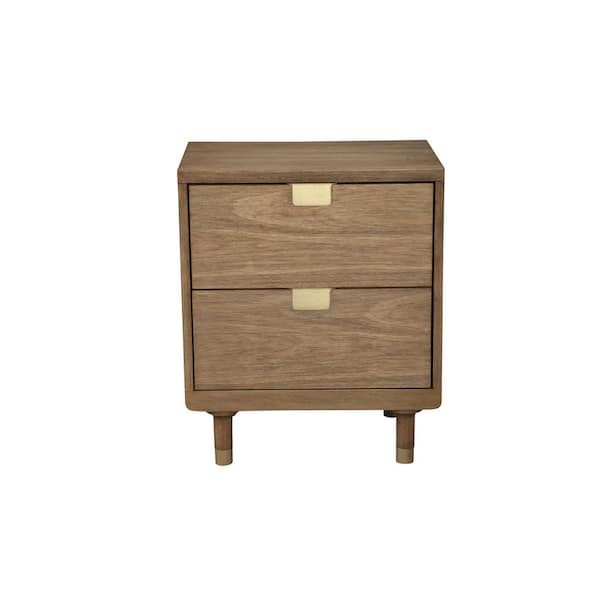 Alpine Furniture Easton 2-Drawer Sand Nightstand (25 in. H x 21 in. W x 15 in. D)
