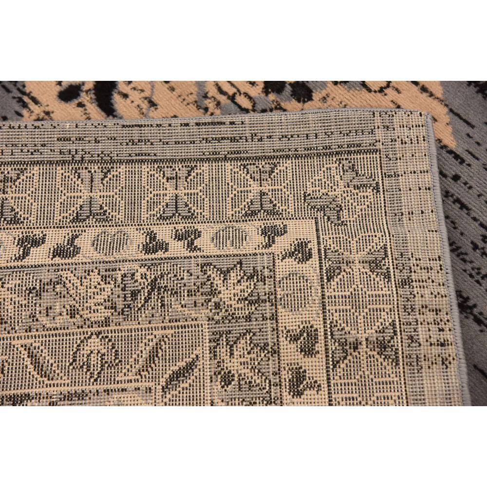Contemporary Taftan Oasis 6' x 9' Gray Synthetic Area Rug
