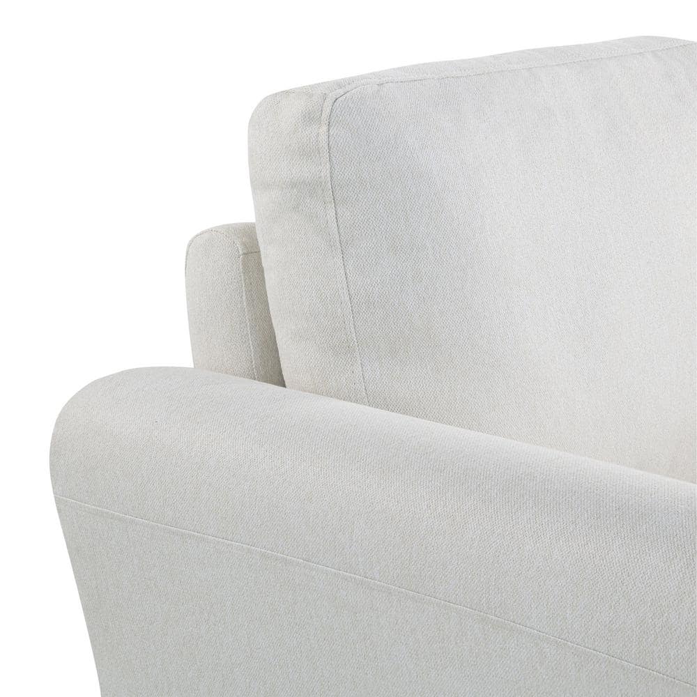 Alexa Oyster Fabric Sofa with Rolled Arms