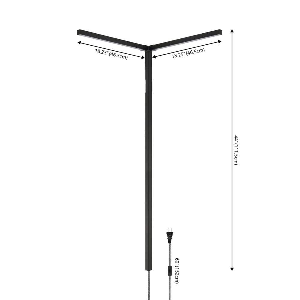 Madsen 18.25" Black Iron Minimalist Plug-In LED Sconce