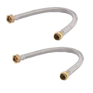 3/4 in. Push-to-Connect x 1 in. FIP x 24 in. Braided Stainless Steel Water Softener Connector (2-Pack)