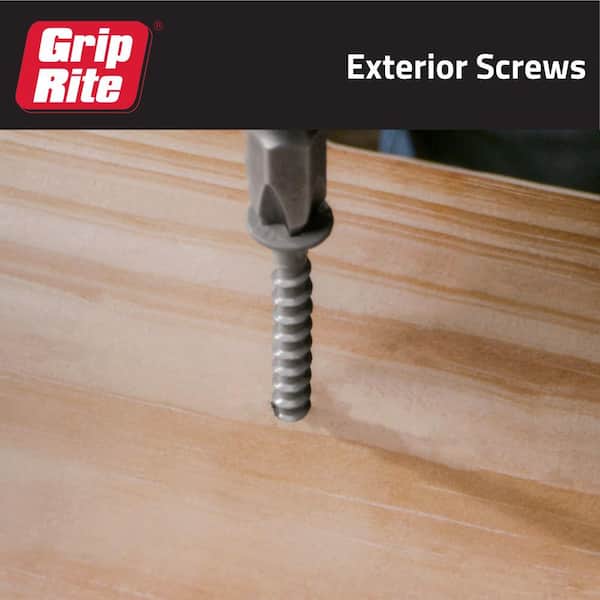 Grip-Rite - #9 x 3 in. #2 Phillips Bugle Head Coarse Thread Sharp Point Coated Exterior Wood Deck Screw 1 lb. Box