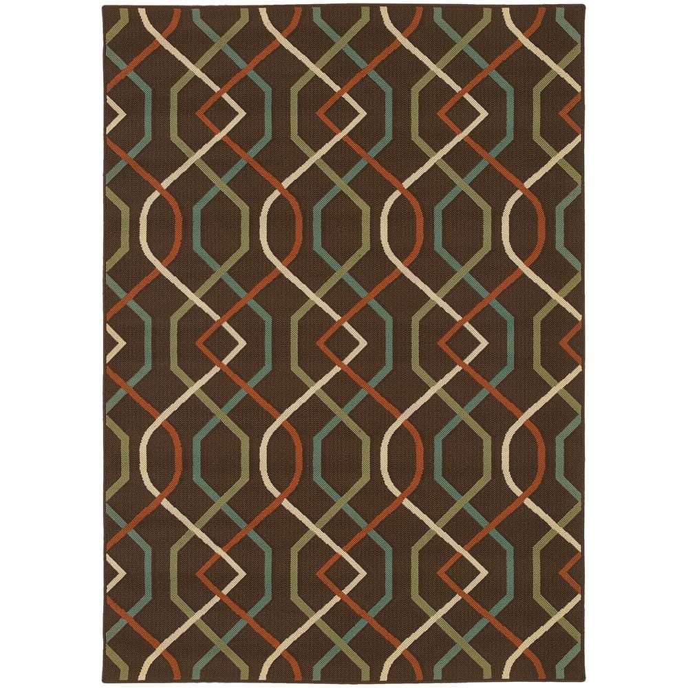 Home Decorators Collection Illusion Brown 5 ft. x 8 ft. Indoor/Outdoor ...