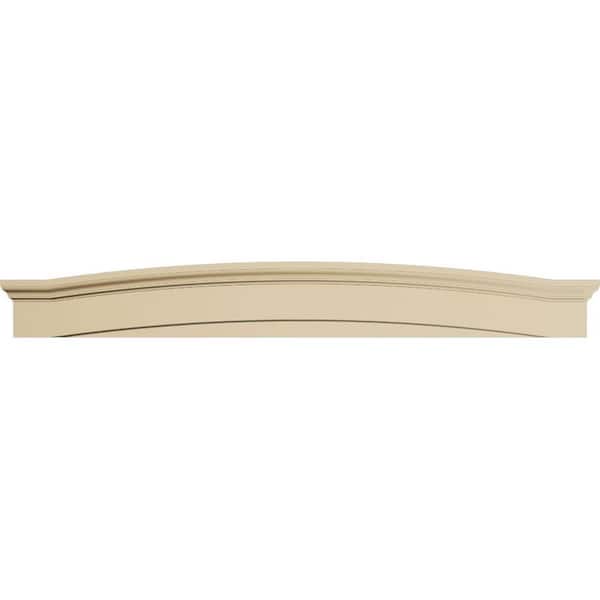 Ekena Millwork 80 in W x 10-1/2 in. H x 3 in. P Eyebrow Signature Urethane Pediment, Primed Tan