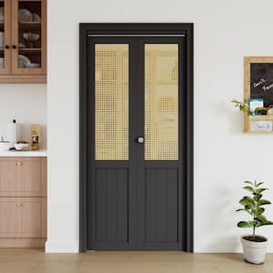ARK DESIGN 36 in. x 80 in. Half Paneled Solid Core Black Finished