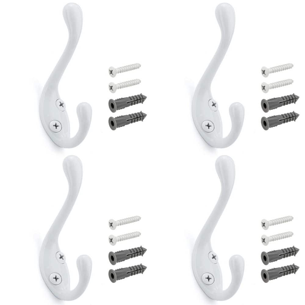 3-3/8 in. (85 mm) White Utility Wall Mount Hook (4-Pack) price history on PriceWatchPro