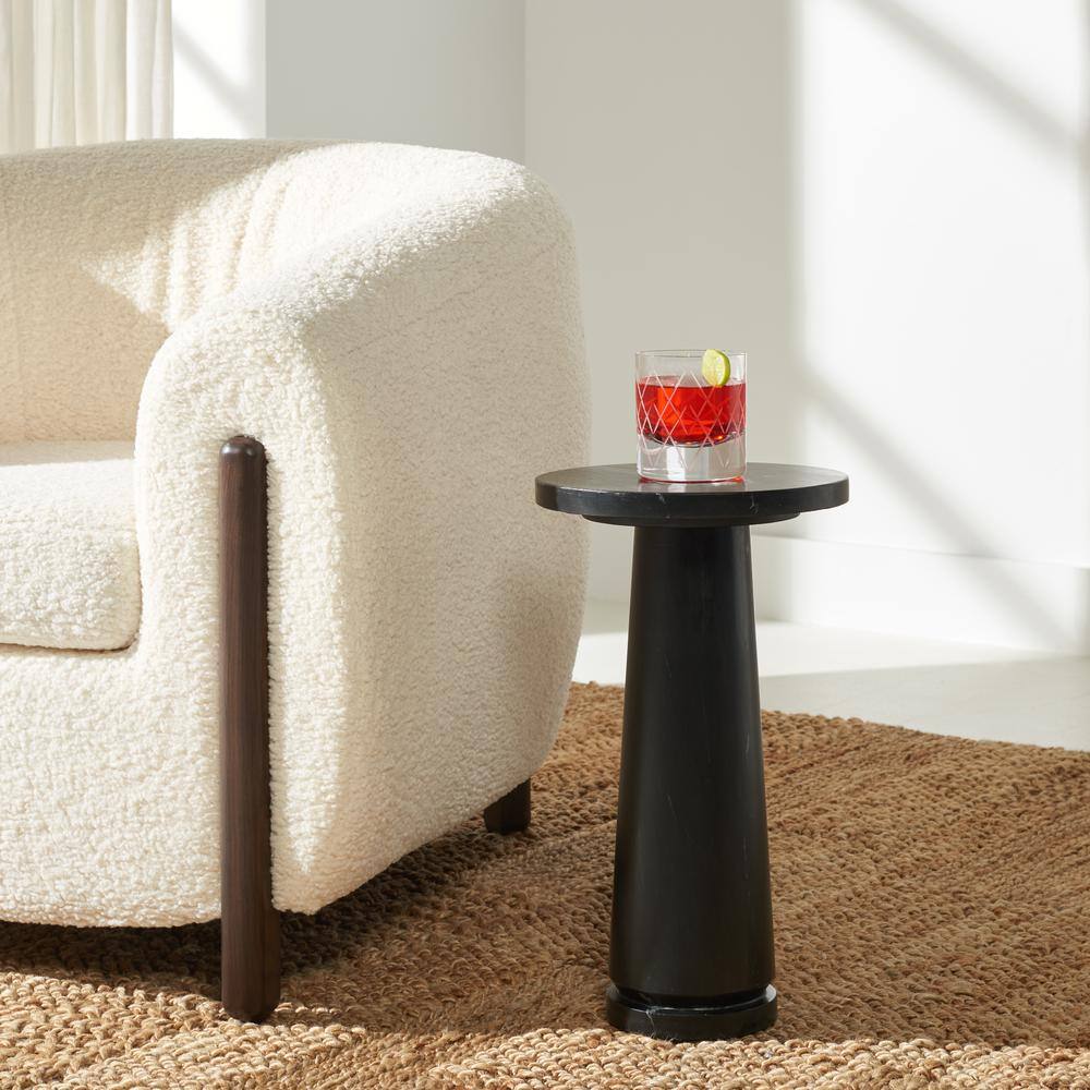 Valentia 10 in. Pink Round Marble End Table - thumbnail 7