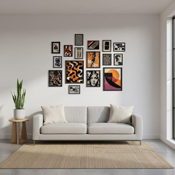16 PCS Framed Retro 70s Wall Art 7 in. x 5 in. LINBQ274 - The Home