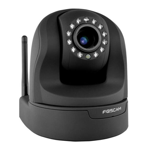 Foscam Wireless 960p IP Dome Shaped Indoor Plug and Play Surveillance Camera with Optical Zoom - Black