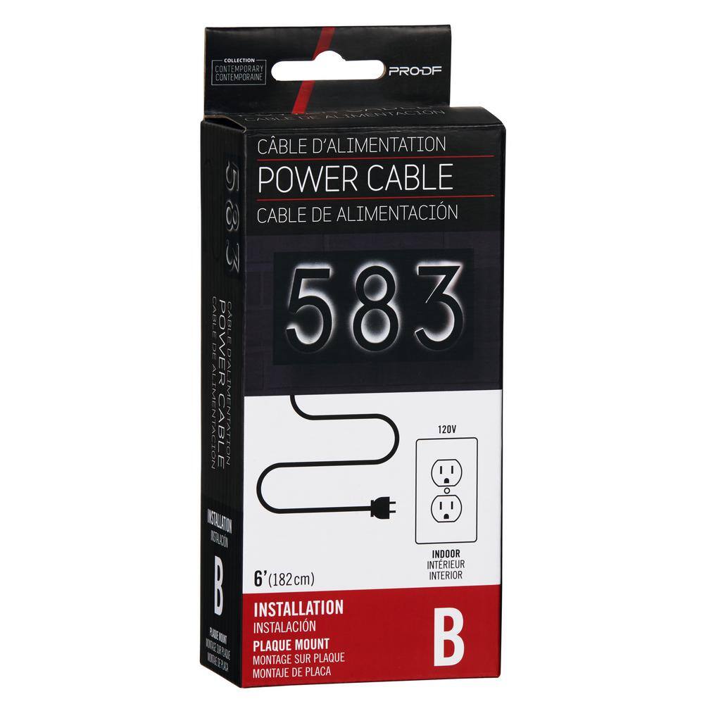 Black 6 ft. Floating Mount LED Power Cord