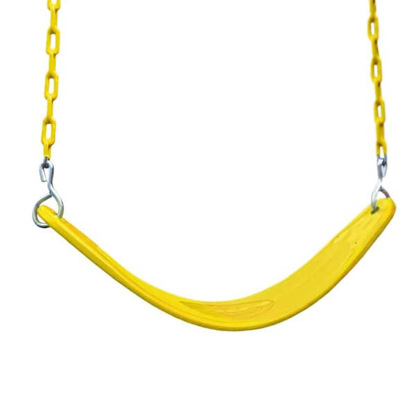 Gorilla Playsets Extreme-Duty Yellow Belt Swing with Yellow Chains