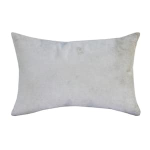 Austin Ivory Solid Faux Leather Rectangular 16 in. x 24 in. Lumbar Pillow