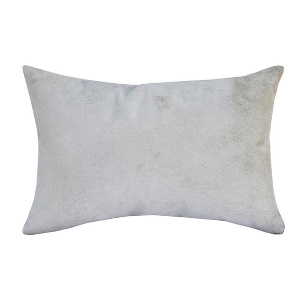 Unbranded Austin Ivory Solid Faux Leather Rectangular 16 in. x 24 in. Indoor Lumbar Pillow