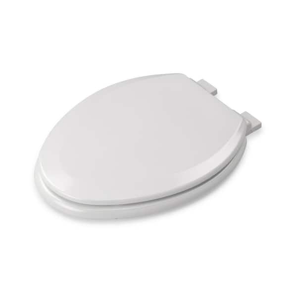 Croydex Stick Tight Soft Close Quick Release Elongated Closed Front Toilet Seat in White