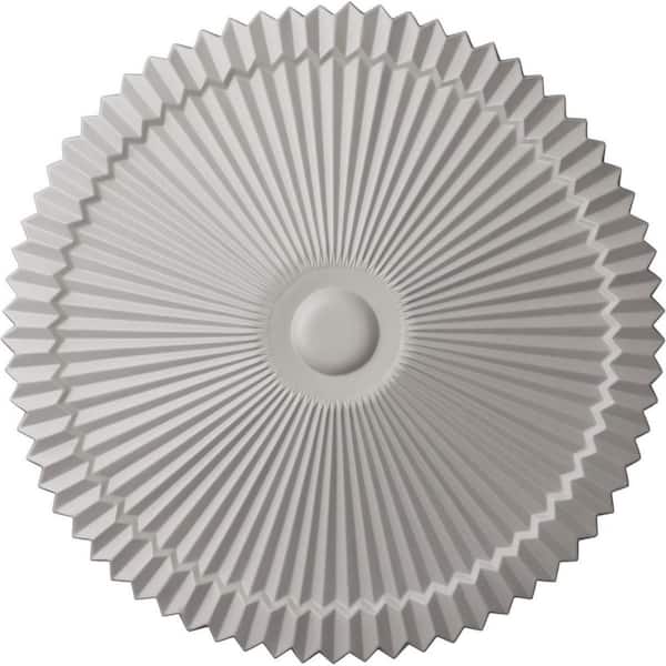 Ekena Millwork 24 in. x 3 in. Shakuras Urethane Ceiling Medallion (Fits Canopies upto 5 in.), Ultra Pure White