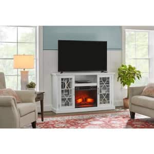 Ryden 60 in. W Freestanding Media Mantel Infrared Electric Fireplace in White