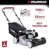 Murray 22 in. 140 cc Briggs & Stratton Walk Behind Gas Self-Propelled Lawn Mower with Front Wheel Drive and Bagger MNA153003