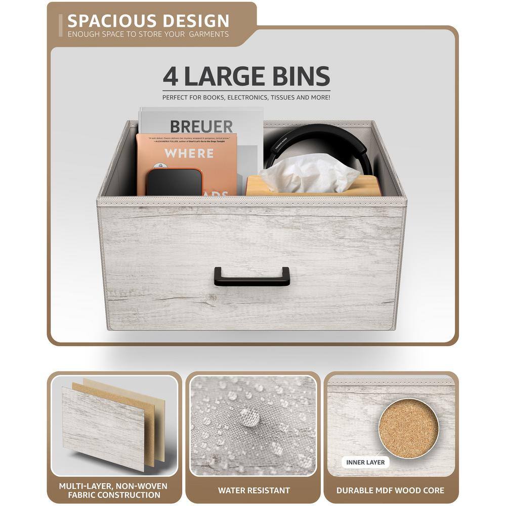 Greige Vertical Nursery Chest with Soft Close Drawer