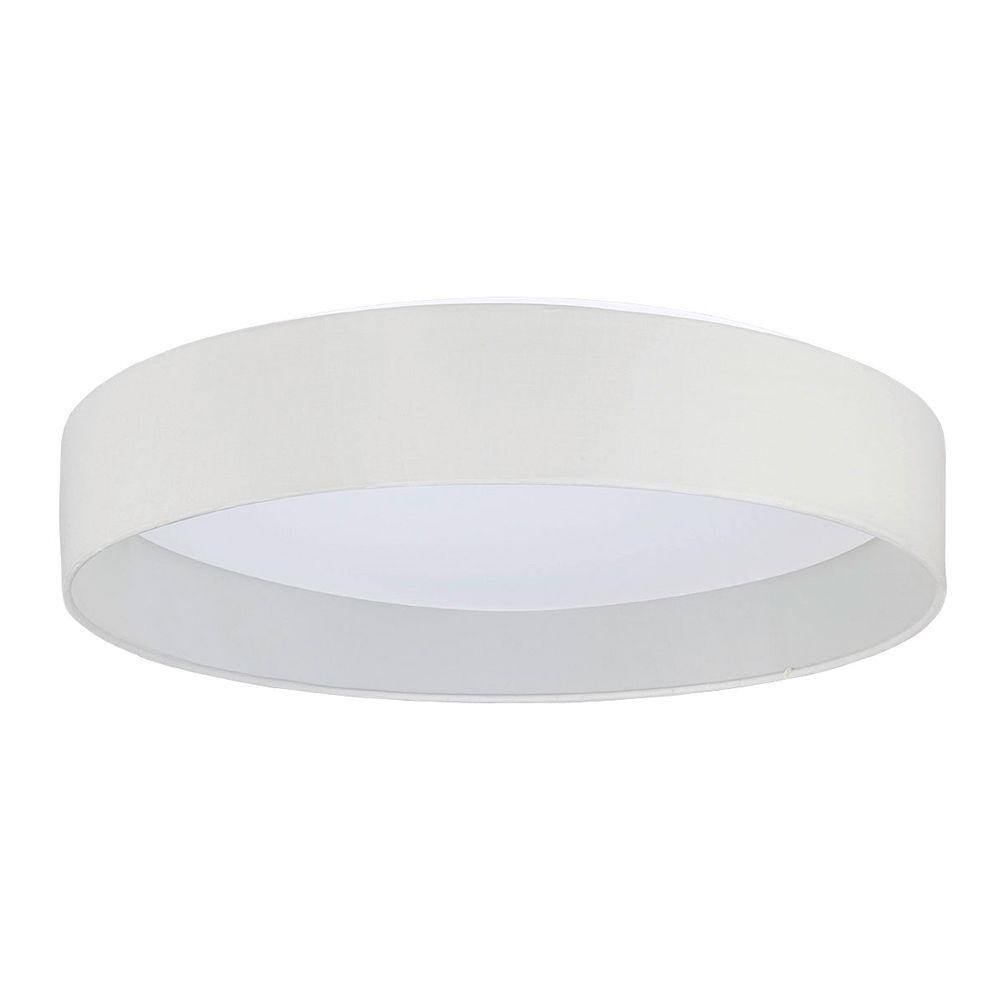 Palomaro 19.68 in. W x 4.5 in. H White LED Flush Mount with Linen Shade