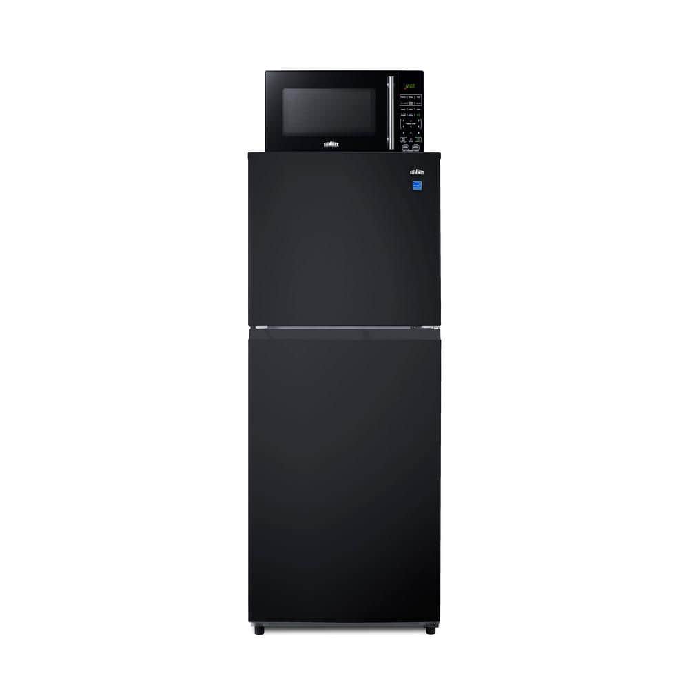 Summit Appliance 10.1 cu. ft. Refrigerator with Freezer in Black and 7 cu. ft. Microwave Combo