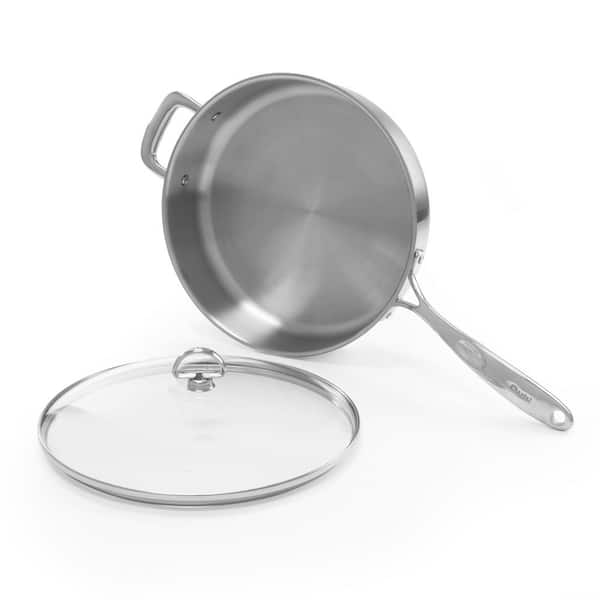 Frigidaire 12 in. Silver Stainless Steel Assist Handle Induction Ready  Frying Pan with Lid FR-14883-EC - The Home Depot