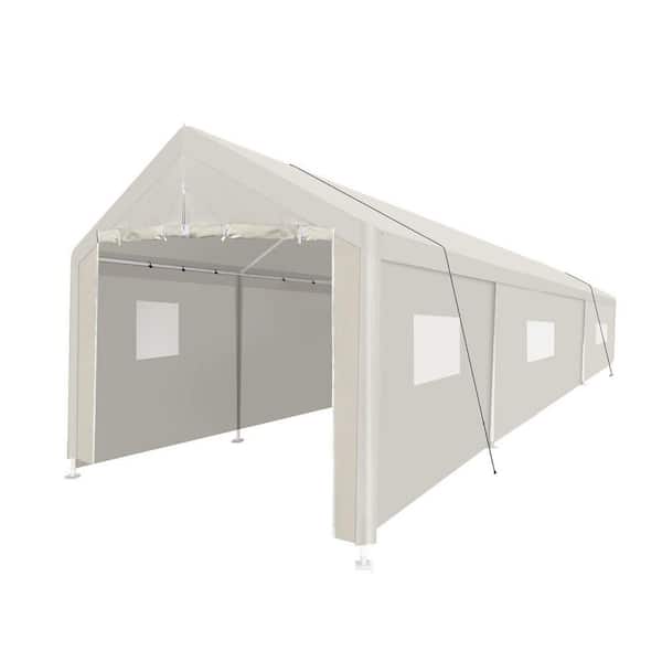 10 ft. x 30 ft. White Heavy Duty Portable Carport Garage Tent